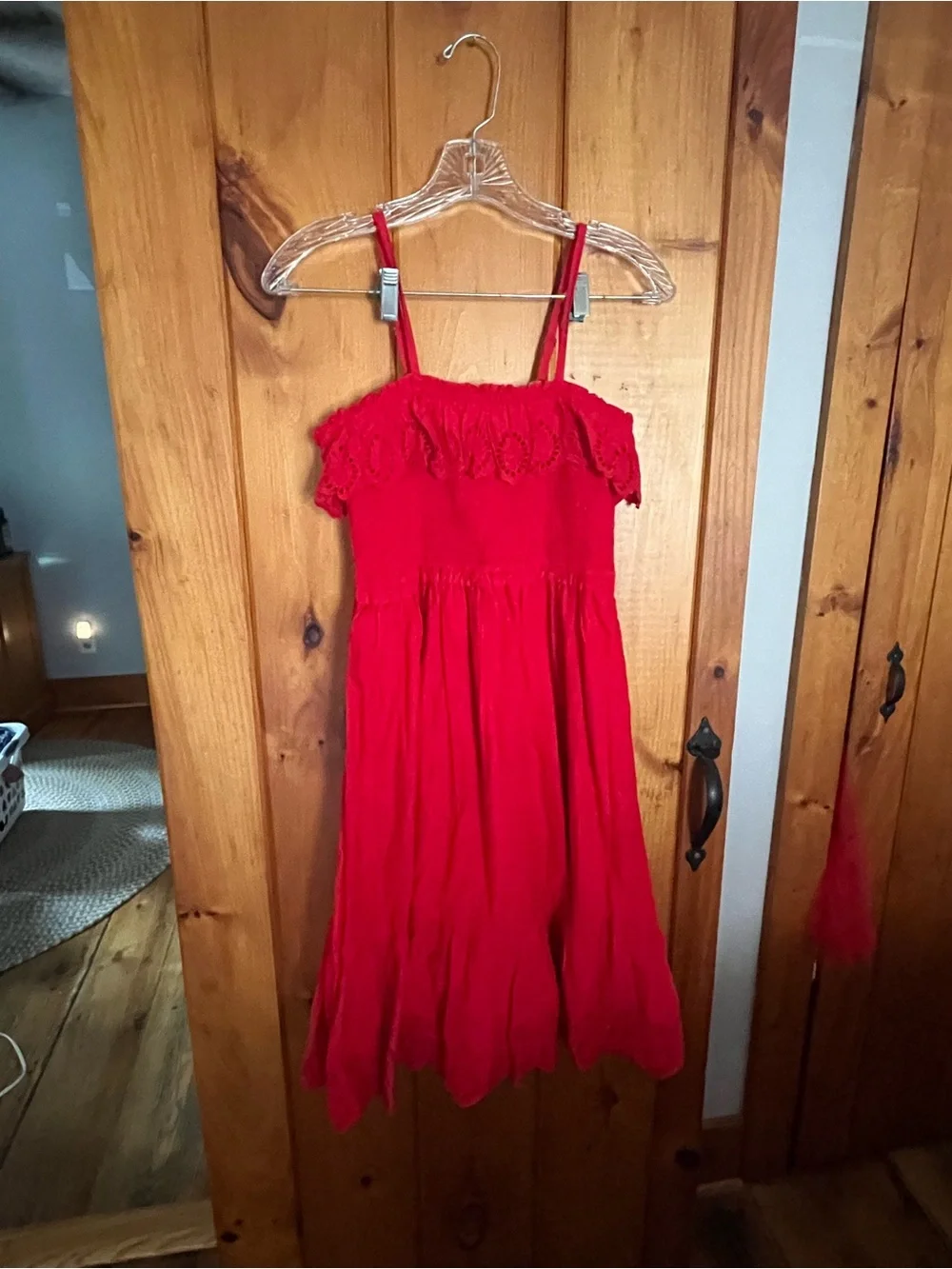 GAP Bright Red Sundress with Ruffle Bodice